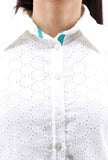 White Schiffli Cotton Shirt