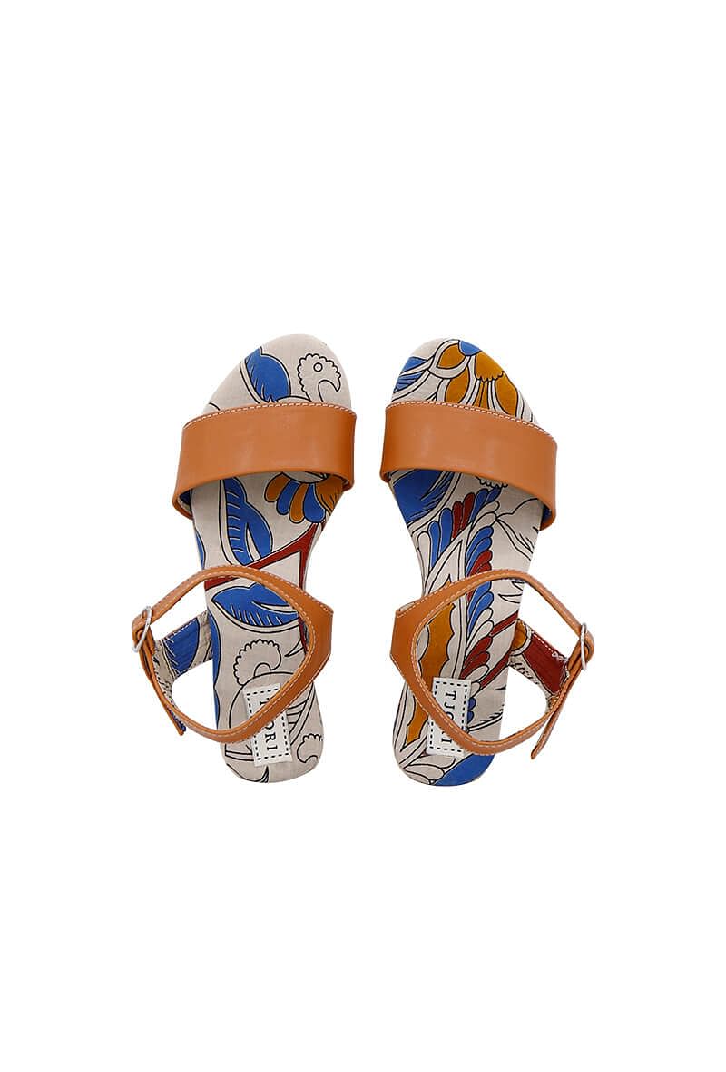 Aayushi Orange kalamkari Sole Sandals