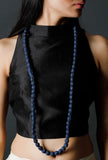 Blue Single Strand Fabric Necklace