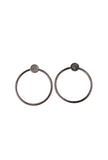 Medium Size Circular Hoop Earrings (Metallic Silver plated)