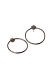 Medium Size Circular Hoop Earrings (Metallic Silver plated)