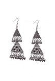 Silver Plated Brass Triangular Tribal Earrings