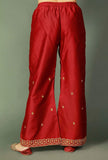 Maroon Chanderi Palazzos With Zari Embroidery