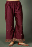 Purple Chanderi Palazzos With Zari Embroidery