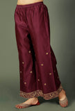 Purple Chanderi Palazzos With Zari Embroidery