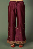 Purple Chanderi Palazzos With Zari Embroidery