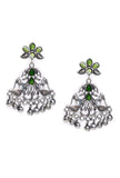 Green Stone German Silver Earrings