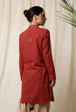 Gerua Pathani Cotton Slub Kurta