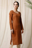 Narangi Cotton Slub Kurta