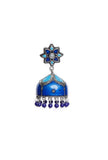 Blue Enamel Flower Jhumkas