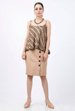 Beige gabardine formal skirt