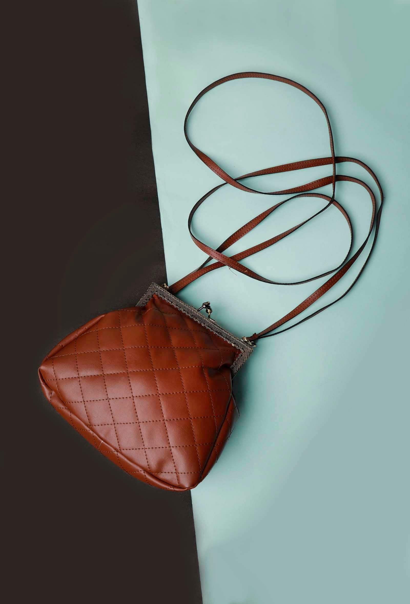 Quilted Tan Cruelty-Free Leather Bag