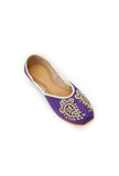 Aarzoo Purple Raw Silk Zardozi Juttis