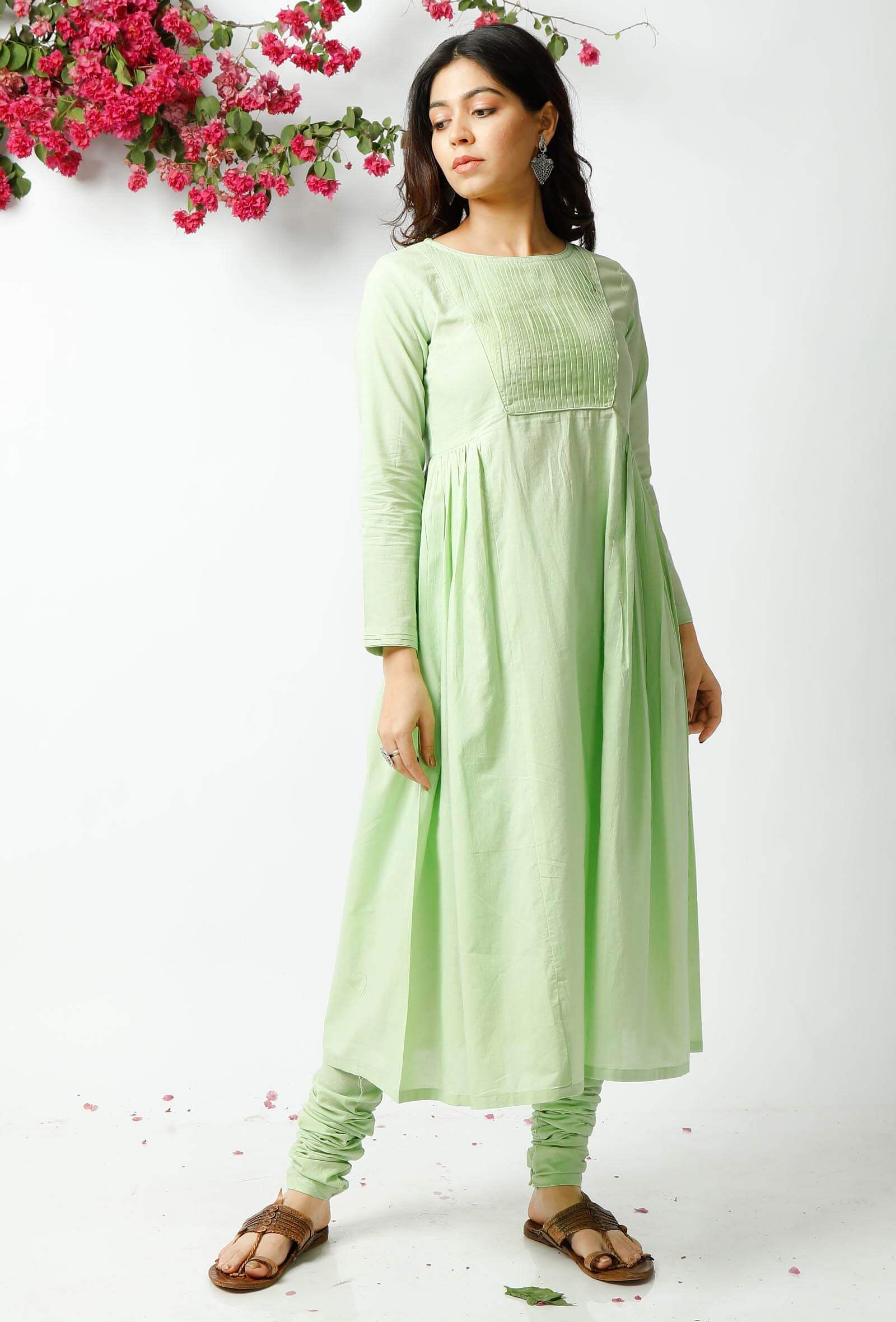 Cotton Olive Green Kurti Pant Set, Size: M, 120GSM at Rs 795/set in Jaipur