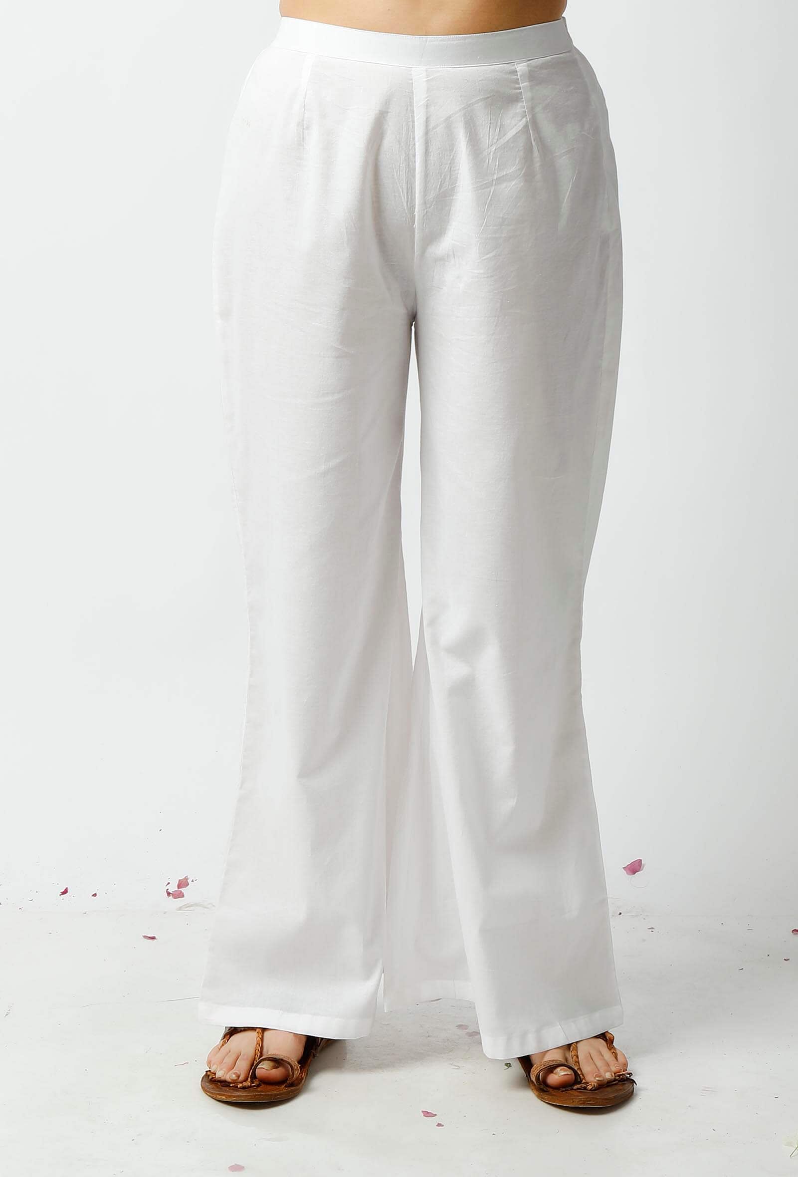Buy White Color Women Palazzo Pants Online in India