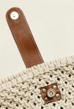 White Macrame Fringed Sling Bag With Cruelty Free Leather Pouch