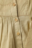 Beige Bamboo Fabric Side Placket Top And Shorts