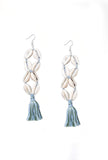 Blue Thread Seashell Earrings