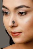 Ancient Flower Brass Nose Pin