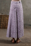 Purple Block Printed Cotton Culottes