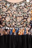 Black Cotton Kurta With Kalamkari Border