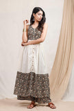 Off White Cotton Kurta With Kalamkari Border