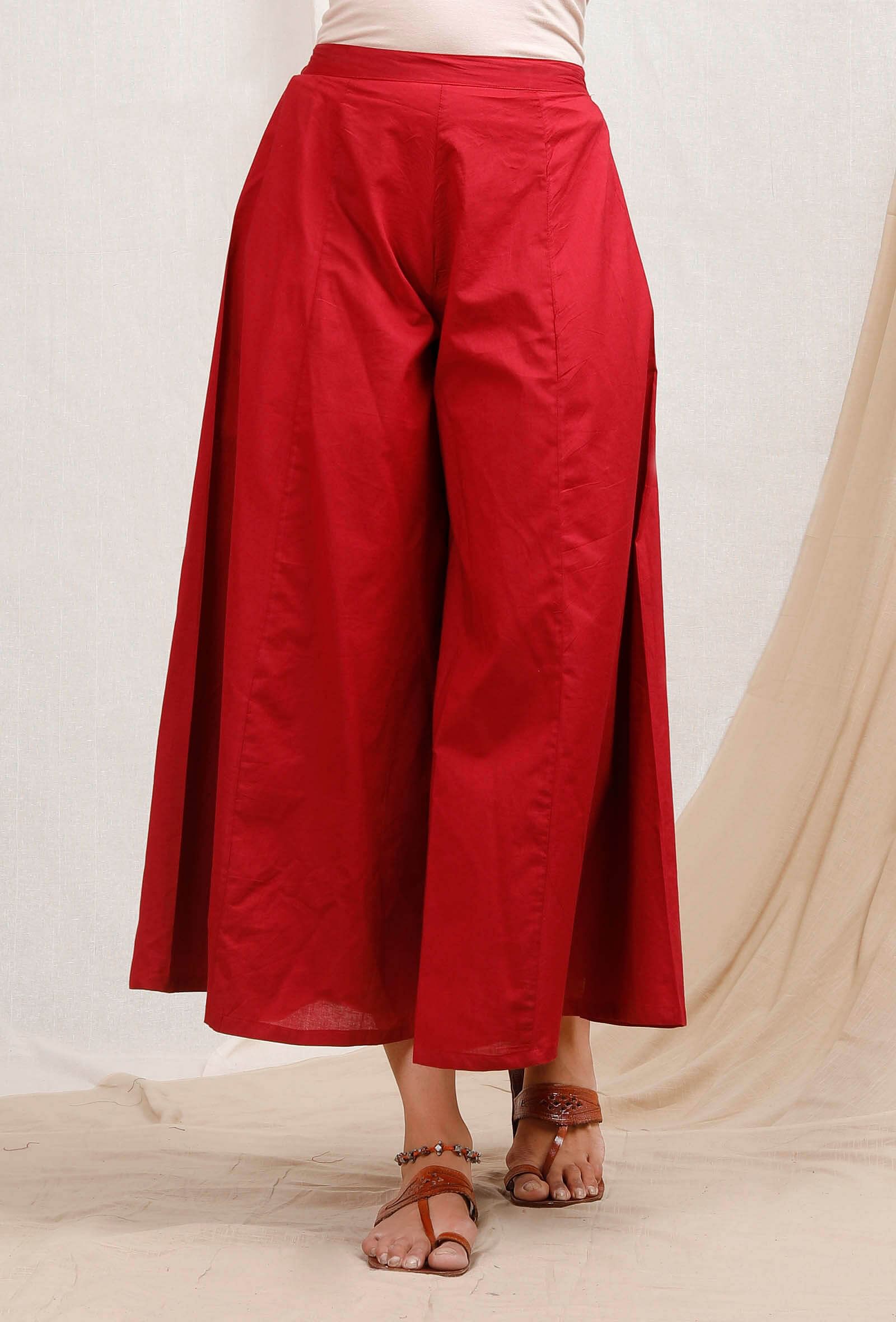 Buy Online Red Cotton Palazzo for Women at Best Price at Rangriticom   ASSORTED3988SS20RED