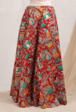 Red Kalamkari Cotton Skirt