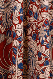 Set Of 3: Red Kurta With Kalamkari Skirt And Dupatta