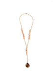 Minerva Tigers Eye Gold-Plated Brass Necklace