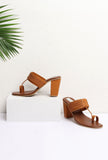 Tan Cruelty-Free Leather Heeled Sandals
