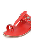 Red Cruelty-Free Leather Sandals