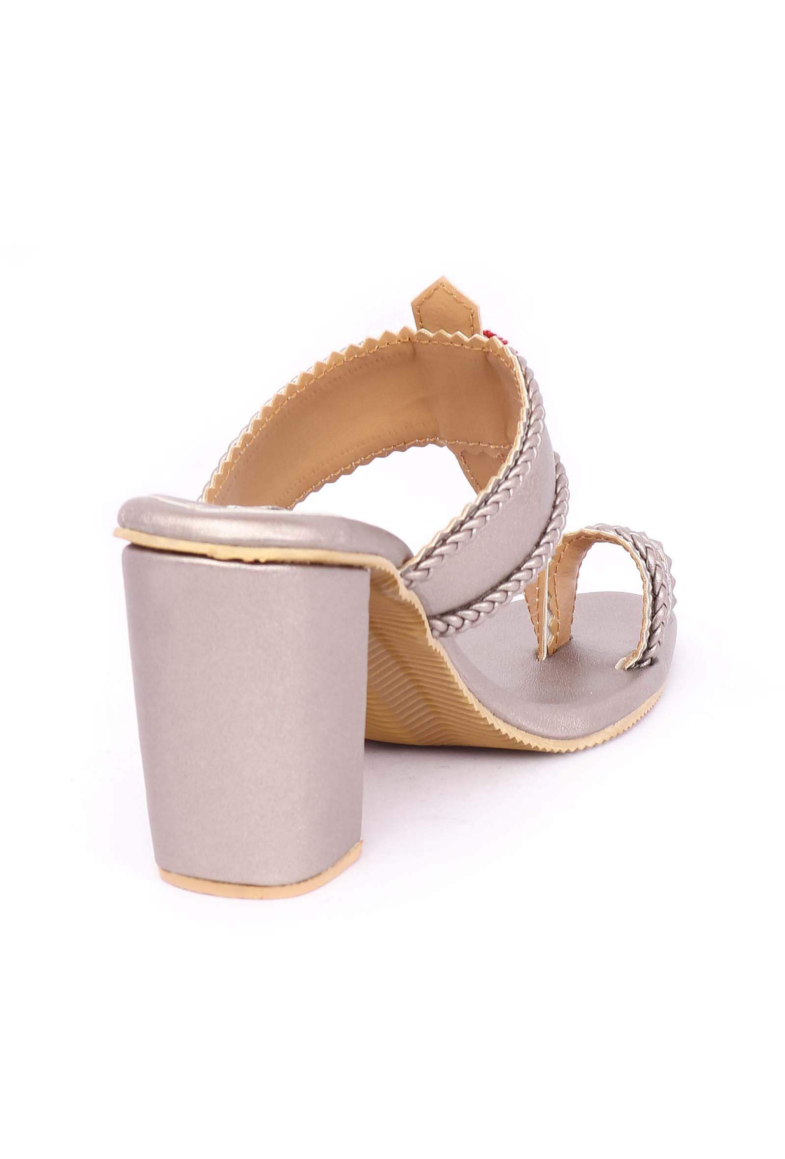 Silver Cruelty-Free Leather Heeled Sandals