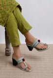 Sea Green Cruelty-Free Leather Sandals