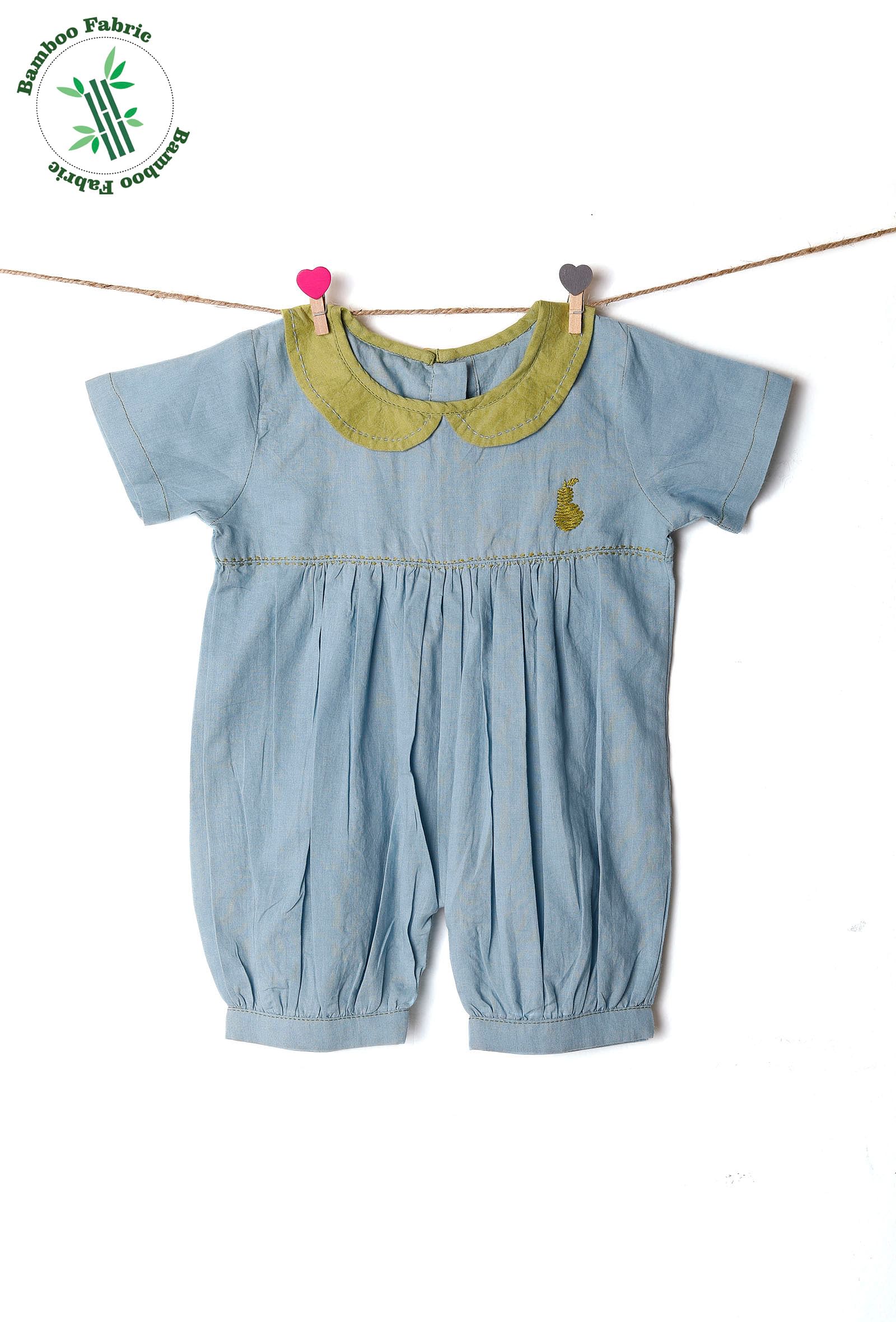 Baby Blue Bamboo Romper
