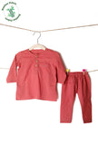Set of 2: Peachy Pink Bamboo Kurta Pajama Set