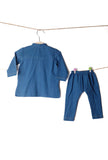 Set of 2: Blue Bamboo Kurta & Pajama