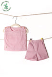 Set of 2: Lavender Bamboo Shirt & Shorts