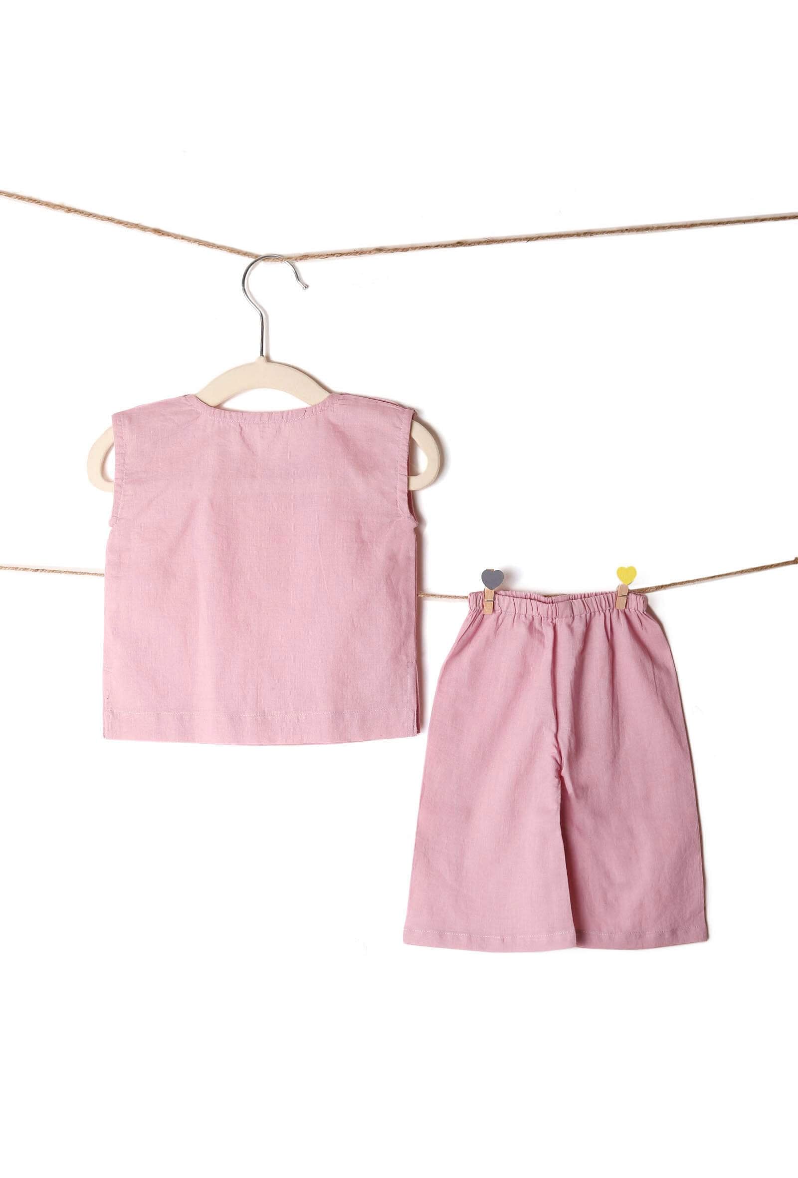 Set of 2: Lavender Bamboo Shirt & Shorts