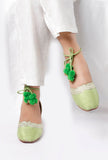 Jaan-e-mann Zari Embroidered Green Juttis