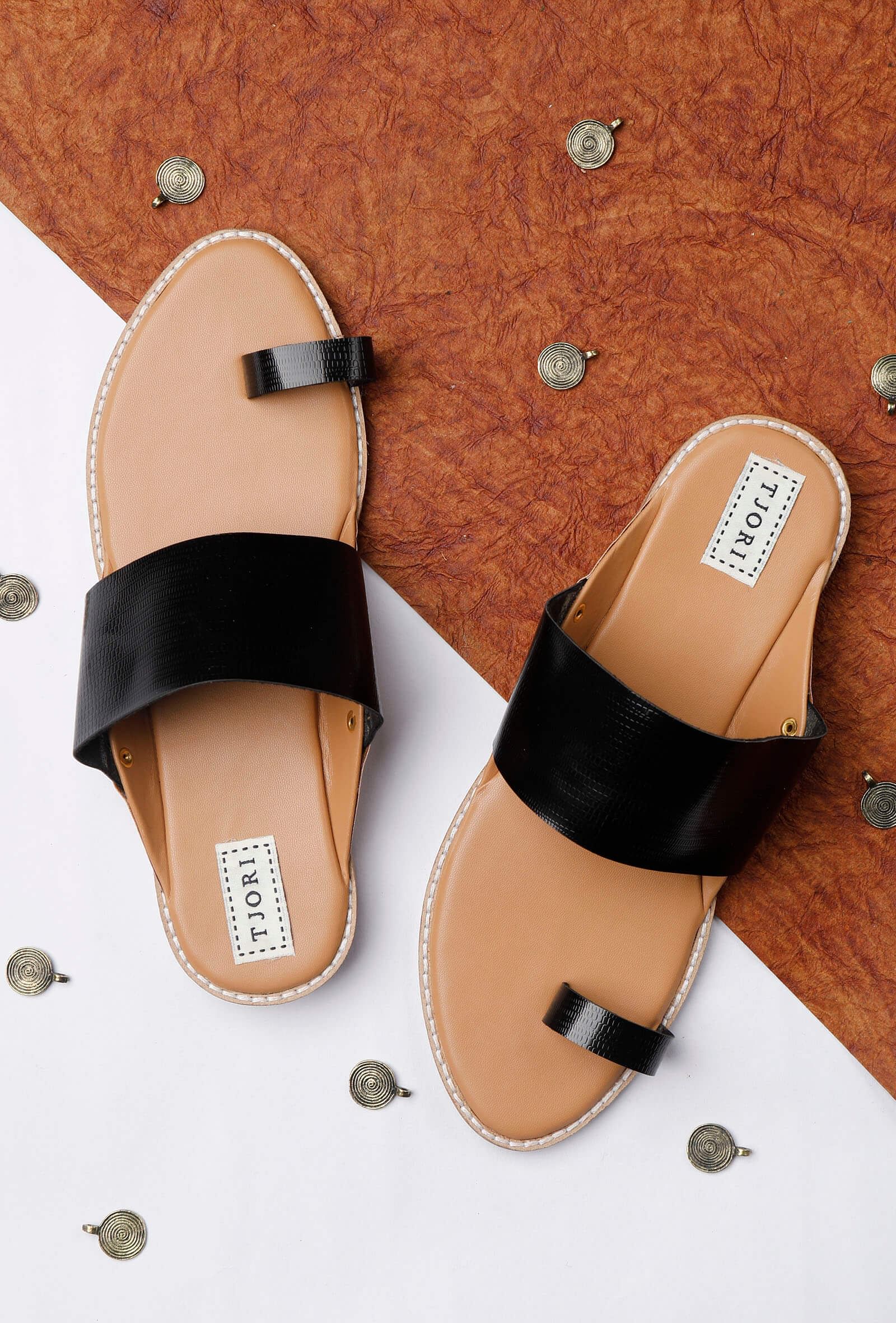 Black Cruelty Free Leather Sandals
