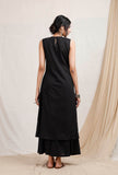 Set of 2: Black A line cotton Kurta and Pallazos