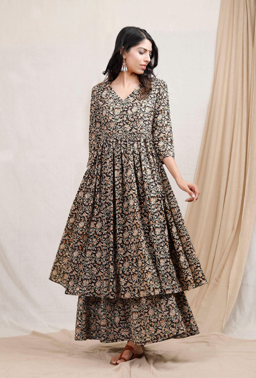 white christmas dresses Umang Rust Red Kalamkari Dress – Discover Ethnic Elegance