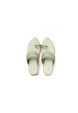 Mint Green & Silver Cruelty Free Leather Sandals