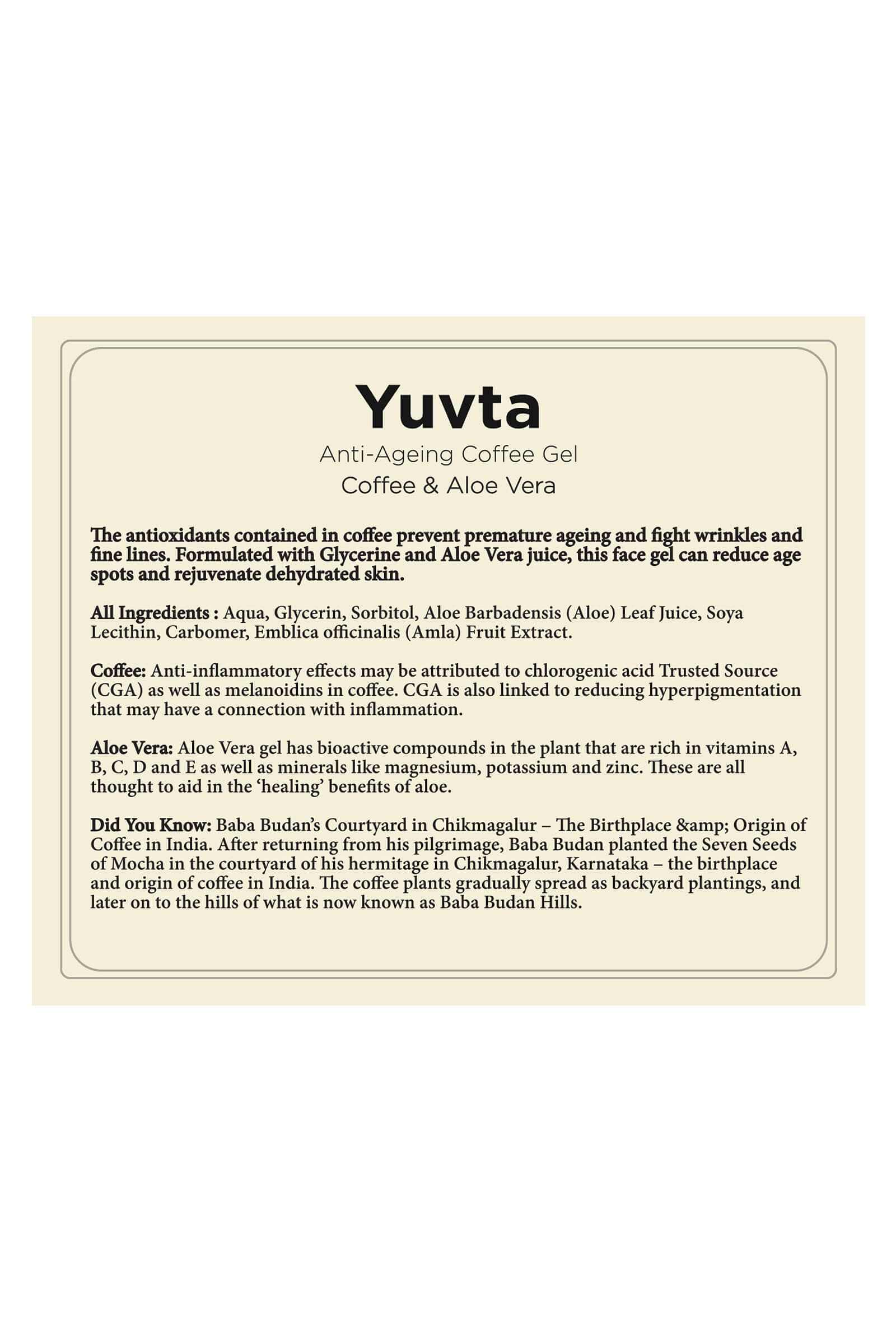 Yuvta-Anti Ageing Coffee Gel-100gms