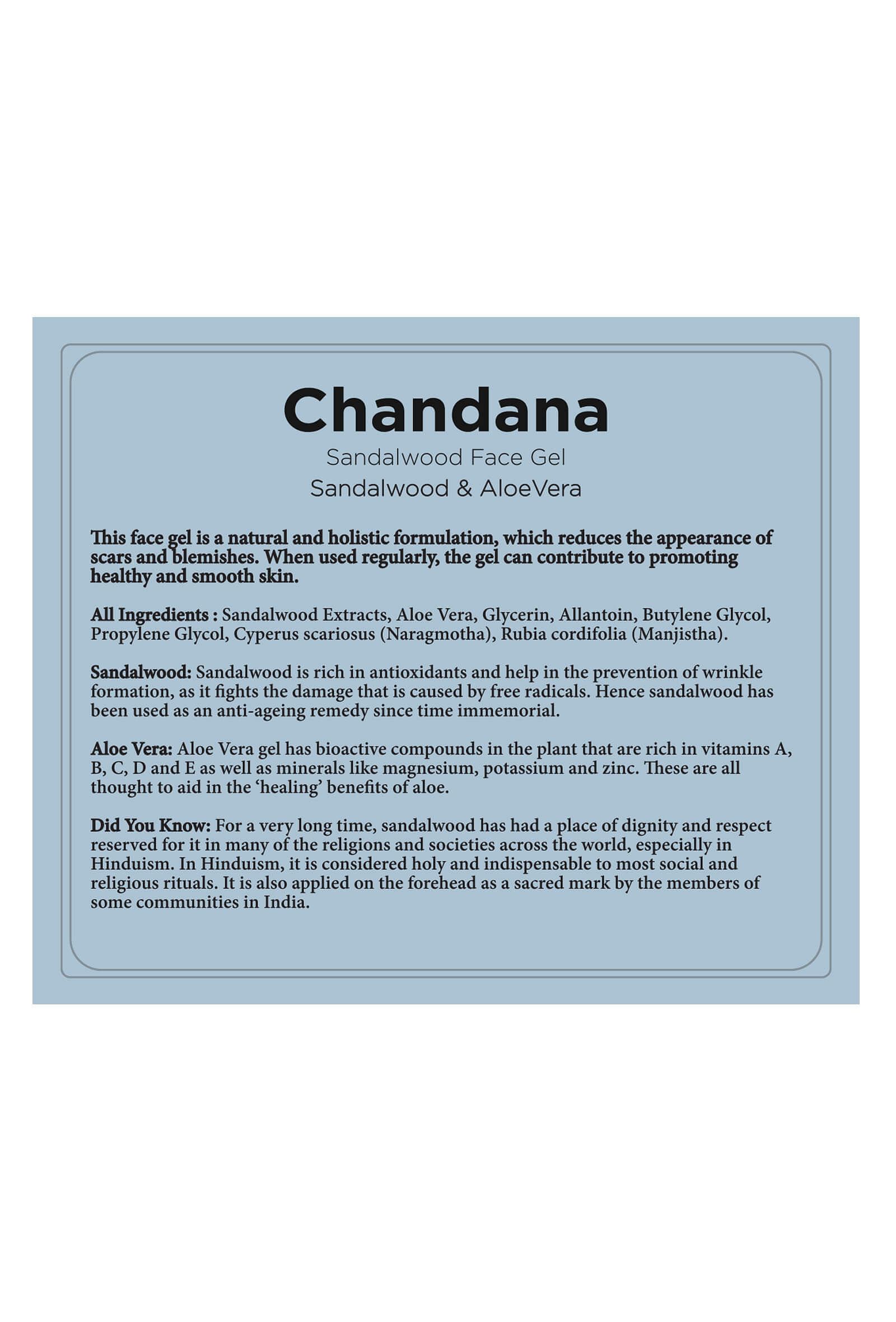 Chandana-Sandalwood Face Gel-50gms
