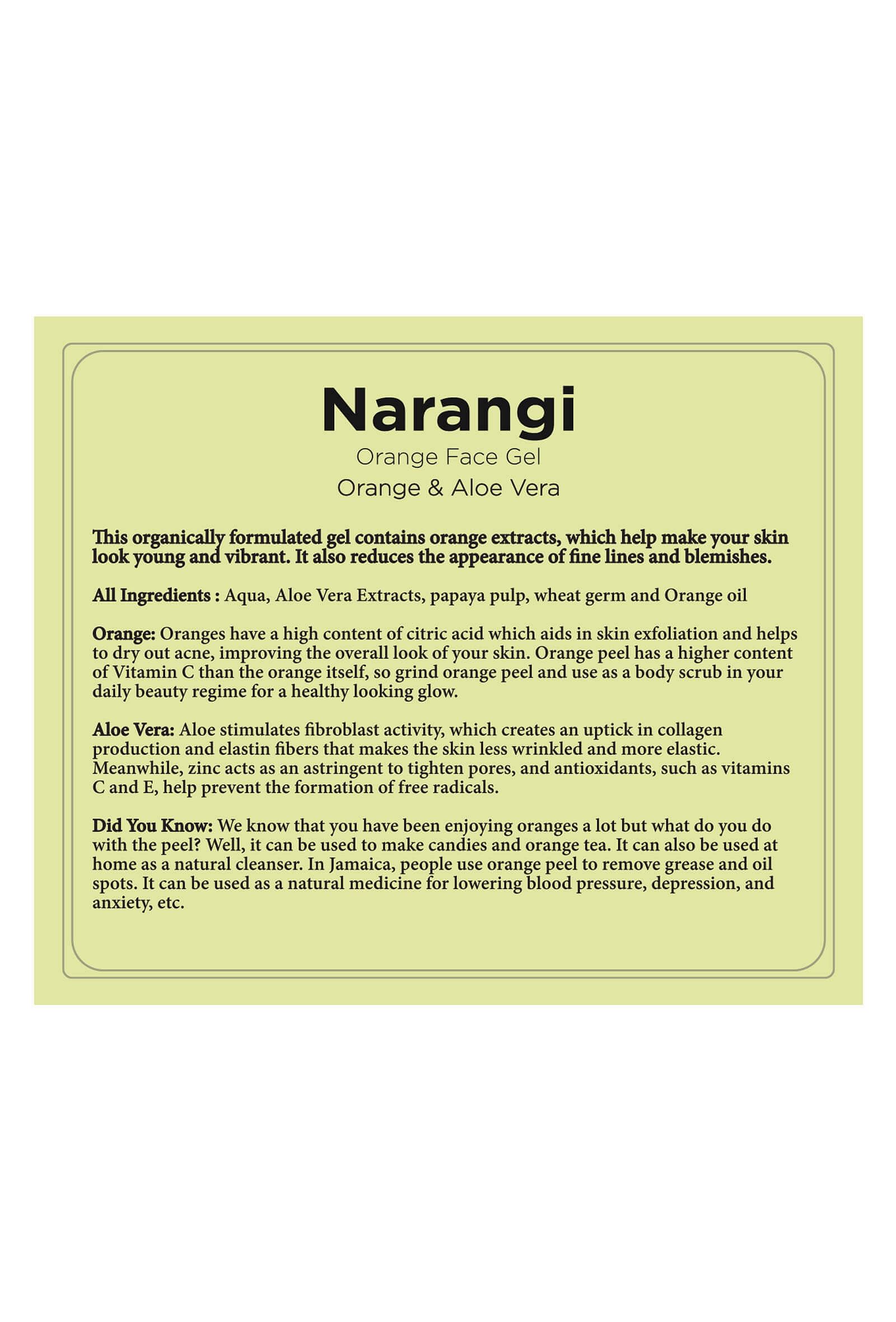 Narangi-Orange Face Gel-100gms