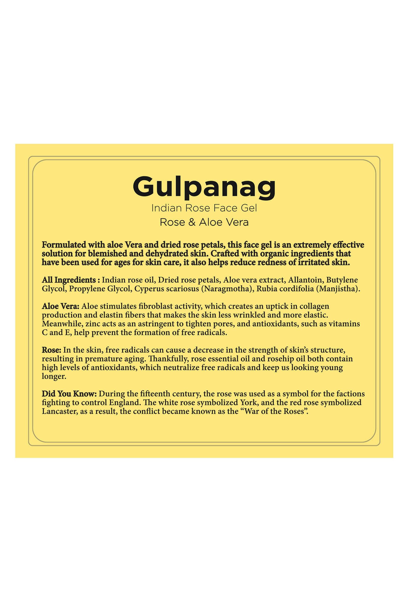 Gulpanag- Indian Rose Face Gel-100gms