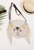 Tasseled Crochet Woven Bag