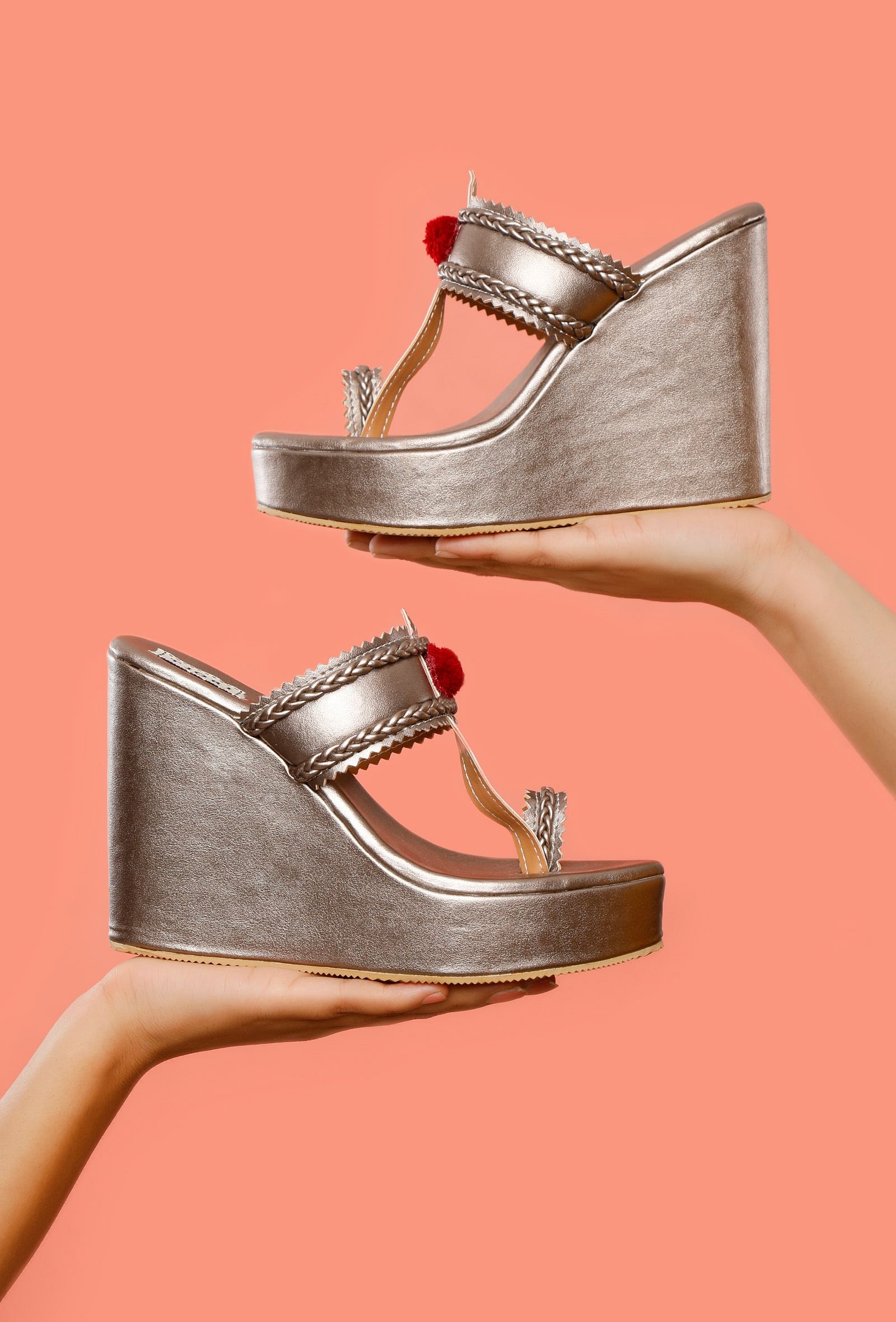 Rose Gold Pearl Wedges – Sko Store